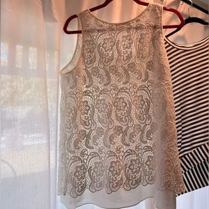 CABI NWOT White Lace Sleeveless Top